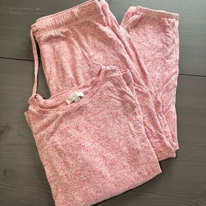 LOFT Cozy Heathered Red Lounge Set